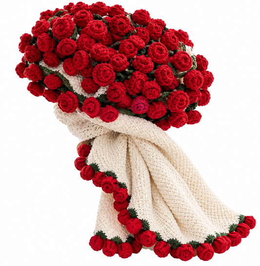 The Blanket That Becomes a Rose Bouquet